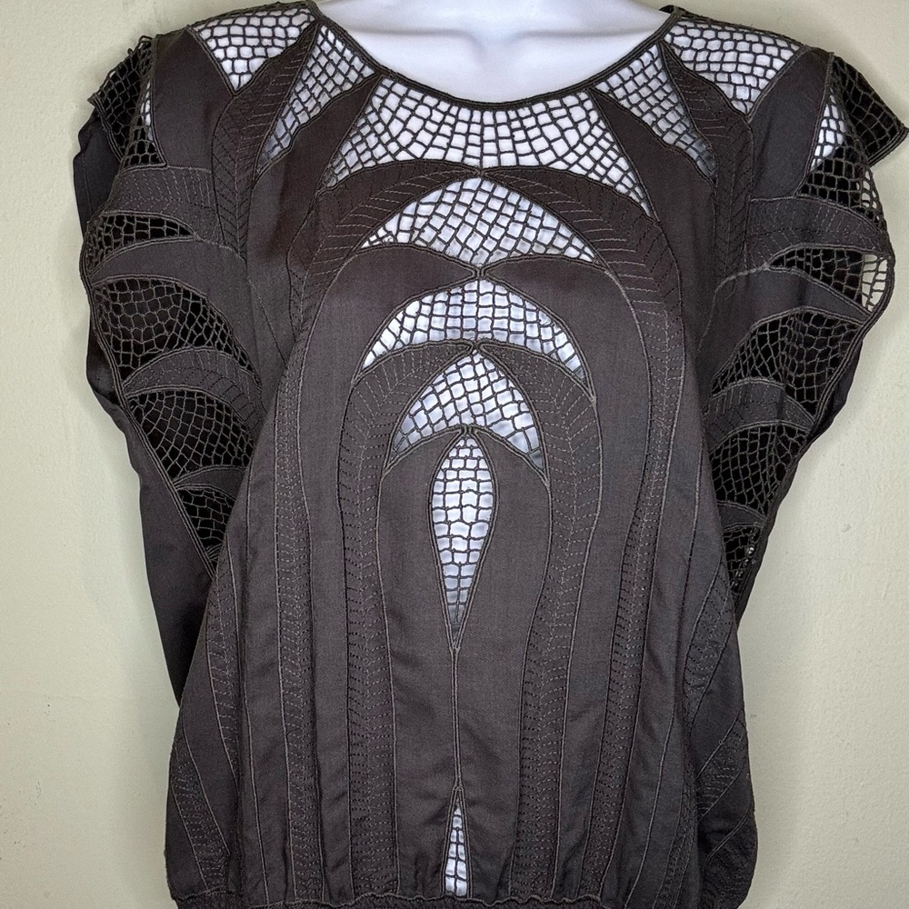 Twelfth Street by Cynthia Vincent peekaboo top, size medium
